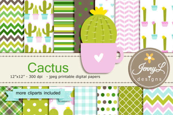 Cactus Digital Papers and Clipart: A Versatile Resource for Designers and Creatives
