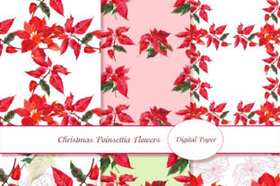 Digital Paper with Poinsettia: A Versatile Design for Holiday Projects