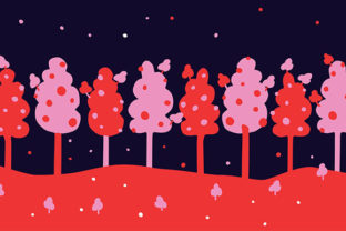 Trees and Stars - Seamless Border Dots: A Whimsical Design for Creative Projects