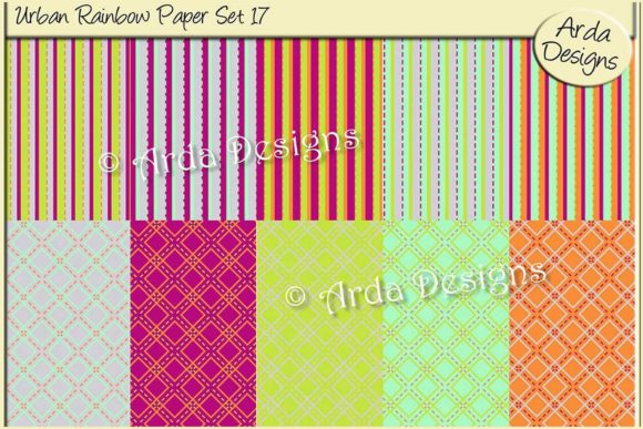 Urban Rainbow Paper Set 17 and A Set of 10 12x12 Inch Backing Papers: A Creative Essential for Every Artist